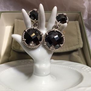 Judith Ripka Onyx & Diamonique Earrings